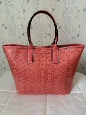 Michael Kors Coral Pink MK Logo Tote